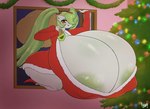 anthro areola areola_slip big_breasts big_butt breasts butt christmas_tree clothing costume female green_areola holidays huge_breasts huge_butt hyper hyper_breasts pigtails plant santa_costume solo thick_thighs tree chango-tan christmas nintendo pokemon gardevoir generation_3_pokemon pokemon_(species) hi_res