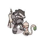 anthro artist blocking bullying canvas duo paintbrush_tail painter sqshiiijelly nintendo pokemon generation_2_pokemon generation_8_pokemon obstagoon pokemon_(species) smeargle