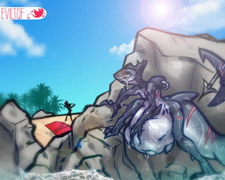 2_penises anthro beach bodily_fluids clothing cum cum_string duo erection forced genital_fluids genitals hiding male multi_genitalia multi_penis oral_vore penis public saliva saliva_string sex unaware_prey unwilling_prey vore eviltqf fan_character fish human mammal marine shark 5:4 digital_media_(artwork) trans_(lore) trans_man_(lore)