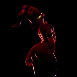 anthro armband bedroom_eyes big_butt black_background butt clothed clothing curvy_figure femboy gloves handwear latex legwear looking_at_viewer looking_back looking_back_at_viewer male narrowed_eyes partially_clothed red_body red_skin seductive simple_background small_waist solo teasing teasing_viewer thigh_highs king_crook valorlynz_(modeler) hellaverse helluva_boss moxxie_(helluva_boss) demon 1:1 3d_(artwork) digital_media_(artwork) hi_res