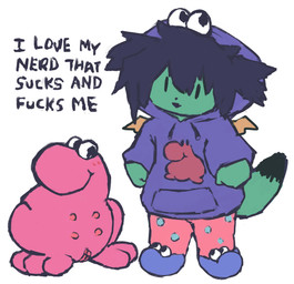 4_nipples anthro clothed clothing duo female footwear genitals hoodie humanoid_genitalia humanoid_vulva multi_nipple nipples shoes slippers text topwear vulva petday mythology nerds dragon hybrid mythological_creature mythological_scalie nerd_(species) scalie english_text hi_res