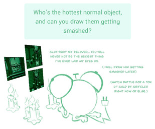 ambiguous_gender ask_blog candle cord_tail duo green_line_art green_text kneeling not_furry rear_view screencap simple_background sitting text white_background clockstops3am conditional_dnp object_shows animate_inanimate living_clock 2025 colored_line_art english_text green_and_white hi_res monochrome