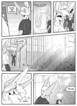 anthro clothed clothing detailed_background dialogue duo ear_piercing inner_ear_fluff male outside piercing speech_bubble text tuft kifyun2 kif_yppreah raphael_yppreah ailurid canid canine fox mammal red_panda absurd_res black_and_white comic english_text hi_res monochrome