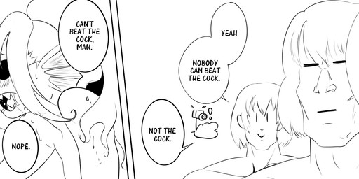 anthro blush bodily_fluids camera dialogue drooling eye_patch eyewear female hair long_hair male open_mouth out_of_breath saliva sharp_teeth simple_background sweat teeth text white_background haaru undertale undertale_(series) chara_(undertale) frisk_(undertale) undyne aquatic fish human mammal comic english_text meme monochrome multiple_images