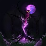 feral forest glowing glowing_eyes holidays moon night no_pupils plant purple_moon scary solo tree sonofan halloween avian bird owl owl_demon spooky_(disambiguation) 1:1 2023 digital_media_(artwork)