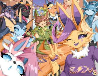 anthro blue_body bottomwear breasts christmas_clothing claws clothed clothing cookie eyes_closed eyewear female food fur gesture glasses group hair hand_gesture holidays hoodie looking_at_viewer one_eye_closed open_mouth orange_body paws selfie snow sweater topwear v_sign window wink krampuscorner christmas nintendo pokemon canid canine eeveelution espeon flareon generation_1_pokemon generation_2_pokemon generation_4_pokemon generation_6_pokemon glaceon jolteon leafeon mammal pokemon_(species) sylveon umbreon vaporeon absurd_res digital_media_(artwork) hi_res