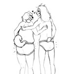 anthro arin_mcalister briefs briefs_only butt clothed clothing duo heart_symbol hug kris_(capra_kid) kristian_jansen male male/male simple_background smile tighty_whities topless underwear underwear_only white_background white_briefs white_clothing white_underwear capra_kid hanes arin_(capra_kid) bovid canid canine canis caprine domestic_dog goat mammal 1:1 black_and_white monochrome