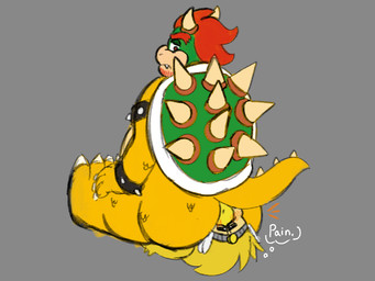 anthro blush duo facesitting male male/male sitting sitting_on_another stubble thought_bubble anonymous_artist mario_bros nintendo bowser rawk_hawk avian bird koopa scalie 4:3 hi_res sketch