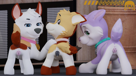 animal_genitalia animal_vulva canine_genitalia canine_vulva female feral genitals group trio vulva unknowndata paw_patrol ahsoka_(littlebolty) fan_character nakia_(littlebolty) prissy_(littlebolty) canid canine canis domestic_dog mammal 3d_(artwork) digital_media_(artwork) hi_res