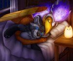 anthro beak bed blue_fire colored_fire comforting excited feathered_wings feathers fire furniture happy hug light male night plushie romantic shy sleeping solo tired wings chivaran european_mythology greek_mythology mythology ozzie pyrobird avian bird mythological_avian mythological_bird mythological_creature mythological_firebird phoenix trash_panda absurd_res hi_res wallpaper