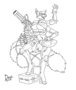 4_breasts anthro balls bdsm biped bondage bound breasts clothed clothing footwear genitals gynomorph high_heels hyper intersex latex multi_arm multi_balls multi_breast multi_genitalia multi_limb multifur penis shoes simple_background solo supervillain white_background boo3 canid canine fox mammal 2018 black_and_white hi_res monochrome