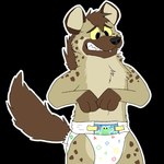 ageplay anthro brown_ears brown_markings brown_spots brown_tail clothed clothing diaper fur infantilism male markings pattern_diaper roleplay simple_background solo spots spotted_shoulders standing tail tan_body tan_fur tan_inner_ear teeth topless transparent_background wearing_diaper white_diaper blepishepi hyena mammal 1:1 alpha_channel