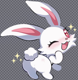big_ears big_eyes biped bipedal_feral blush blushing_profusely butt butt_focus checkered checkered_background cheek_tuft eyelashes facial_tuft female feral fur long_ears long_eyelashes looking_at_viewer looking_back open_mouth open_smile pattern_background paws pink_inner_ear pink_nose presenting presenting_hindquarters rabbit_ears red_eyes scut_tail shadow short_tail simple_background smile smiling_at_viewer solo sparkles sparkling_eyes tail tongue tuft white_body white_butt white_ears white_face white_fur white_legs white_paws white_tail white_tuft englam jewelpet sanrio sega sega_fave ruby_(jewelpet) lagomorph leporid mammal rabbit 2026 colored digital_drawing_(artwork) digital_media_(artwork)