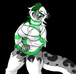 anthro breasts catnip cleavage_cutout clothing cutout drugs female green_eyes green_hair hair keyhole_clothing keyhole_sweater keyhole_topwear keyhole_turtleneck leg_markings leopard_spots markings multicolored_hair pattern_clothing pattern_sweater pattern_topwear smug smug_face socks_(marking) solo spots striped_clothing striped_sweater striped_topwear stripes sweater tail thick_tail thick_thighs topwear turtleneck two_tone_hair white_hair hexxysnep amy_kavinskaya felid mammal pantherine snow_leopard digital_media_(artwork) signature