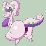 antennae_(anatomy) anthro anus big_breasts big_butt breasts butt female genitals heart_symbol non-mammal_breasts puffy_anus pussy simple_background solo tail suprajanken nintendo pokemon generation_6_pokemon goo_creature goodra pokemon_(species) 1:1 hi_res