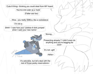 after_transformation anthro anus balls blush dialogue_box duo embarrassed erection genitals grey_body horn implied_transformation male male/male penis presenting presenting_penis simple_background smug tail tail_motion tailwag text memberofdragon mythology knightbold dragon kobold mythological_creature mythological_scalie scalie 2023 colored_sketch english_text hi_res sketch
