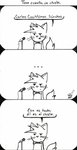 anthro bow_tie dialogue electronics fluffy fluffy_tail humor male microphone simple_background solo tail text whiskers el_senor_erizo tom_(el_senor_erizo) domestic_cat felid feline felis mammal absurd_res comic hi_res monochrome spanish_text translated