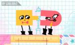 2d_animation 5:3 animate_inanimate animated bow_(feature) bow_tie clothing duo english_text eyelashes eyes_closed female footwear half-closed_eyes loop loulouvz low_res male motion_tweening narrowed_eyes necktie nintendo not_furry one_eye_closed paper ruler shoes short_playtime smile snipperclips street_lamp teeth text tongue tongue_out