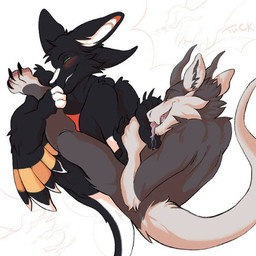 4_ears 4_toes anthro black_body black_claws black_feathers black_fur blush bodily_fluids claws clothing duo eyes_closed feathered_wings feathers feet fingers foot_fetish foot_lick foot_play fur green_eyes grey_body grey_fur legwear licking male male/male multi_ear multicolored_body multicolored_fur nude pawpads paws pink_tongue saliva simple_background smile tail thigh_highs toe_claws toes tongue tongue_out tuft white_body white_feet white_fur wings yellow_body sanaki mythology neki avali avian dragon mythological_creature mythological_scalie scalie 1:1