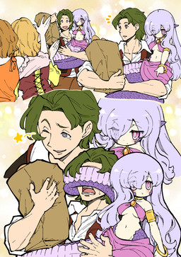 apode blush breasts duo female group legless male serpentine size_difference smaller_female split_form amano_jack draconcopode human lamia mammal reptile scalie snake