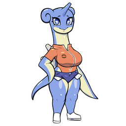 anthro big_breasts black_eyebrows blue_body blue_bottomwear blue_clothing blue_eyes blue_horn blue_hotpants blue_shorts blue_skin blue_spots bottomwear breasts button_(fastener) closed_smile clothed clothed_anthro clothed_female clothing eyebrows eyelashes female flippers footwear fully_clothed fully_clothed_anthro fully_clothed_female horn hotpants light long_neck looking_at_viewer mouth_closed multicolored_body multicolored_skin orange_clothing orange_shirt orange_topwear pockets pokemorph pupils shirt shoes shorts smile smiling_at_viewer solo spots spotted_neck straight_legs thick_thighs topwear white_clothing white_footwear white_pupils white_shoes yellow_body yellow_skin franschesco_(artist) nintendo pokemon fan_character lapras_(franschesco) generation_1_pokemon lapras pokemon_(species) 1:1 2024 cel_shading colored digital_drawing_(artwork) digital_media_(artwork) english_description full-length_portrait hi_res lighting portrait shaded