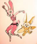 anthro clothing costume duo elephant_costume female furry_wearing_fursuit fursuit male compmq_(artist) disney zootopia finnick_(zootopia) judy_hopps canid canine fennec_fox fox lagomorph leporid mammal rabbit true_fox 2016 hi_res sketch