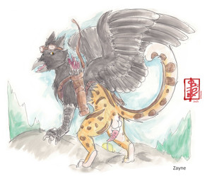 animal_genitalia animal_penis arrow_(weapon) balls beak black_body black_feathers bow_(weapon) erection eyewear feathers feline_genitalia feline_penis feral genitals goggles harness looking_at_viewer male penis presenting quiver_(object) ranged_weapon solo standing tail weapon wings fennec_(artist) mythology avian bird corvid corvus_(genus) felid feline gryphon hybrid jaguar mammal mythological_avian mythological_creature oscine pantherine passerine raven hi_res painting_(artwork) watercolor_(artwork)