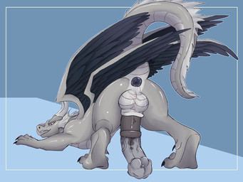 animal_genitalia animal_penis big_penis equine_genitalia equine_penis erection feral genitals male penis quadruped solo k3nzyl_n0ir mythology dragon mythological_creature mythological_scalie scalie 4:3