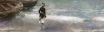 anthro barefoot beach black_clothing black_topwear boat bottomwear clothed clothing day detailed_background digitigrade feet male outside sand seaside shoreline solo topwear vehicle water watercraft white_bottomwear white_clothing nomax african_wild_dog canid canine mammal 2021 digital_media_(artwork)