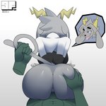 abs anthro anthro_penetrated antlers anus big_butt butt butt_grab clothed clothing duo expression_bubble expressions female female_on_human female_penetrated first_person_view floating_hands fur fur_tuft genitals green_body grey_body grey_fur hand_on_butt horn huge_butt human_on_anthro human_penetrating human_penetrating_anthro human_penetrating_female human_pov interspecies male male/female male_on_anthro male_penetrating male_penetrating_anthro male_penetrating_female male_pov motion_lines muscular nude penetrating_pov penetration penile penile_penetration pussy sex simple_background squish tail tail_pull topwear tuft vaginal vaginal_penetration gamesfan pseudoregalia anon sybil_(pseudoregalia) bovid caprine goat human humanoid jackalope lagomorph leporid mammal rabbit 1:1 absurd_res digital_media_(artwork) hi_res signature