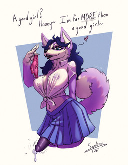 anthro big_breasts big_penis blue_background blue_bottomwear blue_clothing blue_eyes blue_hair blue_skirt bodily_fluids bottomwear breasts clothed clothed_gynomorph clothing cum cum_drip cum_on_penis dialogue dripping erection erection_under_skirt fur genital_fluids genitals geometric_background gynomorph hair hand_behind_back heart_symbol holding_clothing holding_object holding_panties holding_underwear husky_tail intersex multicolored_body multicolored_fur nipple_outline nipples nipples_through_clothes panties penis pink_clothing pink_panties pink_underwear purple_body purple_fur raised_tail shirt simple_background skirt solo tail text tied_shirt topwear translucent translucent_clothing translucent_topwear two_tone_body two_tone_fur underwear white_background white_body white_fur saphirathefur arica_(insaneboredom) canid canine canis domestic_dog husky mammal nordic_sled_dog spitz digital_drawing_(artwork) digital_media_(artwork) english_text hi_res herm_(lore)