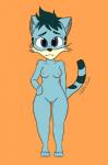 anthro areola blue_body blue_eyes blue_fur breasts butt female fur genitals looking_at_viewer nipples north_korea nude pussy simple_background smile solo stripes wolfie-pawz clever_raccoon_dog sek_studio yaung-i_(clever_raccoon_dog) domestic_cat felid feline felis mammal 2017 digital_media_(artwork) hi_res