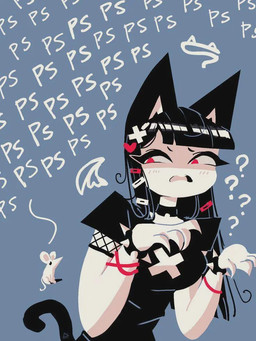 anthro black_body black_fur bracelet female feral fur jewelry male predator/prey pspsps red_eyes simple_background spiked_bracelet spikes andaerz animal_humanoid cat_humanoid felid felid_humanoid feline feline_humanoid humanoid mammal mammal_humanoid mouse murid murine rodent