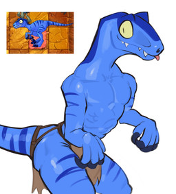 4_fingers abs anthro anthrofied athletic athletic_anthro athletic_male biped black_claws blep blue_body blue_scales blue_stripes bottomwear brown_bottomwear brown_clothing brown_loincloth claws clothed clothing featureless_chest feet finger_claws fingers loincloth loincloth_only male male_anthro markings obliques pecs pink_tongue pupils scales sharp_teeth simple_background slit_pupils snout solo standing striped_body striped_markings striped_scales striped_tail stripes tail tail_markings talons teeth toes tongue tongue_out topless topless_anthro topless_male white_background yellow_sclera kogito electronic_arts plants_vs._zombies popcap_games raptor_(plants_vs._zombies) dinosaur dromaeosaurid prehistoric_species reptile scalie theropod velociraptor 2024 hi_res reference_image