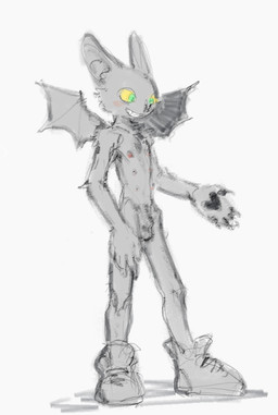 animal_genitalia anthro balls bat_wings blush clothing fangs footwear footwear_only fully_sheathed genitals grin heart_pawpads male male_anthro membrane_(anatomy) membranous_wings mostly_nude multi_nipple nipples nude pawpads sharp_teeth sheath shoes shoes_only simple_background smile sneakers sneakers_only solo standing teeth toothy_grin wings young young_anthro young_male shinni bat mammal 2025