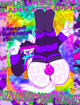 animal_genitalia animal_vulva anthro anus butt canine_genitalia canine_vulva censored_eyes censored_face clothed clothing dialogue dialogue_box drugs emoji exposing_pussy fangs female genitals gooning_edit marijuana partially_clothed pixelated_background presenting presenting_hindquarters presenting_vulva smoke smoke_from_mouth smoking smoking_marijuana solo subliminal subliminal_message substance_intoxication teasing teasing_viewer teasing_with_butt teasing_with_feet teeth vulva catjamn xcite_(catjamn) 2025 hi_res
