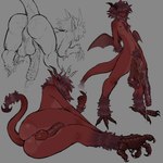 anthro balls breasts genitals gynomorph horn intersex nipples penis red_body saggy_balls solo wings thecore34 mythology dragon mythological_creature mythological_scalie scalie 1:1 absurd_res hi_res