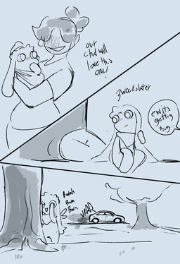 3_panel_comic abandoned age_difference anthro baby bed blue_bedding blue_blanket blue_body blue_clothing blue_eyes blue_kerchief blue_mouth blue_neckerchief blue_pillow blue_shirt blue_t-shirt blue_topwear blush blush_lines car carrying_another closed_frown clothing covering covering_eyes covering_face dialogue driving driving_car duo eyeless featureless_legs female female_human floppy_ears frown furniture kerchief kerchief_only larger_female larger_human light long_ears lop_ears male male_anthro mitten_hands mostly_nude mouth_closed neckerchief neckerchief_only neckwear no_eyebrows no_pupils older_female older_human on_bed open_mouth open_smile outside pillow plant shirt sitting sitting_on_bed size_difference smaller_anthro smaller_male smile smoke speech_bubble standing t-shirt text topwear tree vehicle wrapped_in_blanket yelling young young_anthro young_male younger_anthro younger_male critterzone13 raving_rabbids rayman_(series) ubisoft fan_character lemon_(critterzone13) human lagomorph mammal rabbid 2024 blue_theme comic digital_media_(artwork) english_description english_text hi_res lighting shaded simple_shading adopted_(lore) adopted_son_(lore) adoptive_mother_(lore)