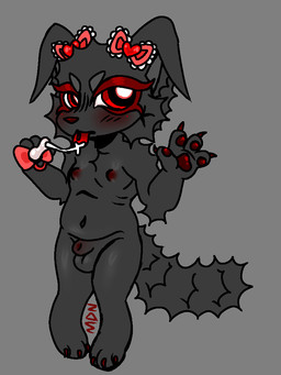 3_toes 4_fingers accessory angry animal_genitalia annoyed anthro blush bodily_fluids bow_ribbon canine_genitalia colored_nails drooling eyelashes feet femboy feminine fingers floppy_ears fluffy fluffy_tail folded_ears frown fur genitals gesture grey_body grey_fur hair hair_accessory hair_bow hair_ribbon holding_object holding_pacifier looking_at_viewer male malnourished nails nude nude_anthro nude_male object_in_mouth pacifier pacifier_in_mouth pawpads red_eyes ribbons saliva sheath shota solo spiky_fur spiky_hair standing tail toddler toes tongue tongue_out waving young young_anthro young_male valtreatment kujo_(valtreatment) canid canine canis domestic_dog mammal mixed_breed 2026 3:4