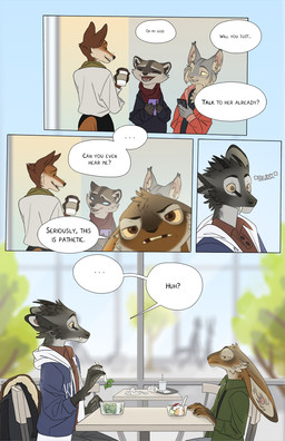 Rating: s
ID: 5742511
Date: 2025-07-29 13:35:24 -0400
Status: active
Score: 50
2023 anthro big_ears biped black_nose brown_body brown_eyes brown_fur cameron_(falco_works) canid canine cellphone cervine chair chatting clothed clothed_anthro clothing comic container cup deer dialogue digital_media_(artwork) electronics english_text falco_works felid feline female food fox fur furniture grey_body grey_fur group head_tuft hi_res holding_cellphone holding_container holding_cup holding_fork holding_object holding_phone holding_smartphone inside lagomorph leporid male mammal multicolored_body multicolored_fur on_chair pen_(falco_works) phone pink_nose pointy_ears prick_ears procyonid rabbit raccoon rosa_(falco_works) salad sitting sitting_on_chair smartphone snout speech_bubble standing table tail tan_body tan_fur text tuft tufted_deer tusks yellow_sclera post #5742511