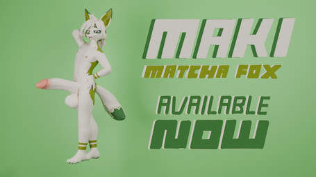 anthro big_penis genitals looking_at_viewer male nipples nude_male penis pose presenting simple_background small_but_hung solo text tongue tongue_out momiji_werefox maki_(momiji) canid canine fox mammal 16:9 3d_(artwork) 3d_model_showcase digital_media_(artwork) english_text hi_res pinup widescreen