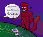 anthro balls bdsm blackjack_(card_game) bodily_fluids bondage bound erection fur gambling genitals leash male nude penis simple_background solo submissive submissive_male sweat text herseio jedader felid mammal pantherine 2016 english_text hi_res