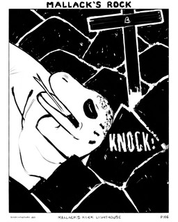 anthro black_background border clothing cross curse forked_tongue hoodie male open_mouth rock simple_background solo sound_effects text tongue topwear white_clothing white_hoodie white_topwear sharkinthepark komo_(sharkinthepark) komodo_dragon lizard monitor_lizard reptile scalie 2025 4:5 absurd_res black_and_white comic hi_res monochrome