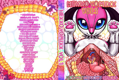 anthro blood blue_eyes bodily_fluids bone collar female footprint gore guts heart_(organ) intestines lung organs pawpads pawprint paws solo spiked_collar spikes text white_body alunka canid canine canis domestic_dog mammal absurd_res digital_media_(artwork) english_text hi_res