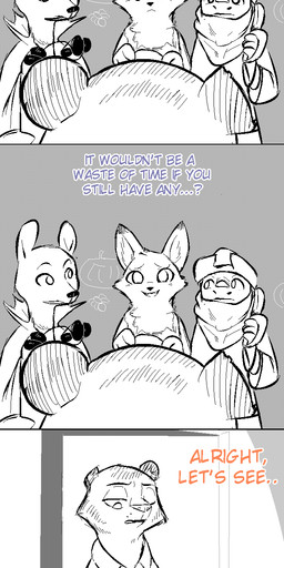 amputee anthro candy cape clothed clothing costume dessert dialogue disability female food greeting group hat headgear headwear holidays male text young replytoanons disney halloween zootopia canid canine canis felid mammal pantherine tiger wolf 2016 absurd_res comic english_text hi_res long_image restricted_palette tall_image