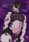 anthro bulge canid canine canis censored clothed clothing dalmatian digital_media_(artwork) domestic_dog fur heart_symbol hi_res kasusei male mammal maremare mostly_nude sei_kasu solo standing topless underwear white_body white_fur