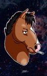 anthro cigarette cigarette_in_mouth cigarette_smoke cigarillo male object_in_mouth smoke solo naoto bojack_horseman netflix bojack_horseman_(character) equid equine horse mammal bust_portrait portrait