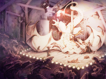 dancing female group large_group lying membrane_(anatomy) membranous_wings money on_back pole pole_dancing stage strip_club stripper stripper_pole tail tipping wings skadjer mythology dragon mythological_creature mythological_scalie scalie 4:3