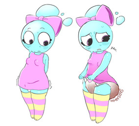 clothed clothing diaper diaper_under_clothing dress feces female pink_bow soiling unclean_diaper used_diaper using_diaper wearing_diaper peeweepeew blushcrunch_studio dandy's_world poppy_(dandy's_world)