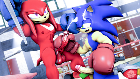 abs balls bodily_fluids boxing boxing_gloves clothing cum cum_on_face cumshot duo ejaculation erection exercise fighting_ring genital_fluids genitals gym handjob handwear kneeling male male/male muscular muscular_male nipples pecs penile penis sex sexercise sport loafsfm sega sonic_the_hedgehog_(series) knuckles_the_echidna sonic_the_hedgehog echidna eulipotyphlan hedgehog mammal monotreme 16:9 3d_(artwork) digital_media_(artwork) hi_res source_filmmaker_(artwork) widescreen